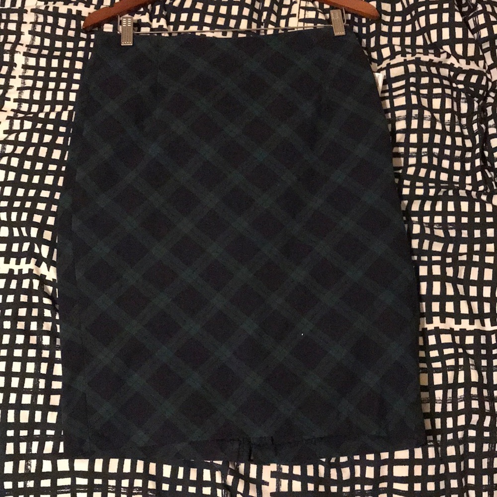 Plaid skirt blue green Old Navy